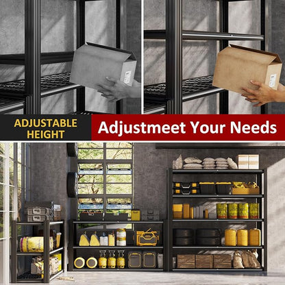 48" W Metal Garage Shelving 5 Tier Storage Shelves Heavy Duty 3030LBS - Image 7