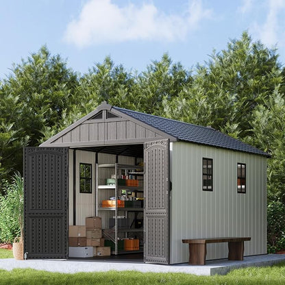 Patiowell 8x12 FT Outdoor Storage Shed, Plastic Shed Resin Garden Shed - Image 2
