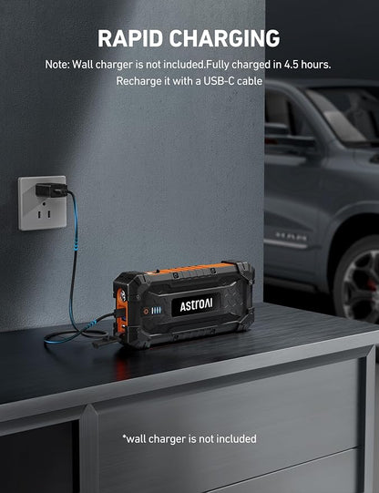 AstroAI S8 Ultra 4000A Jump Starter, 24000mAh Car Starter, 12V Auto Battery - Image 8