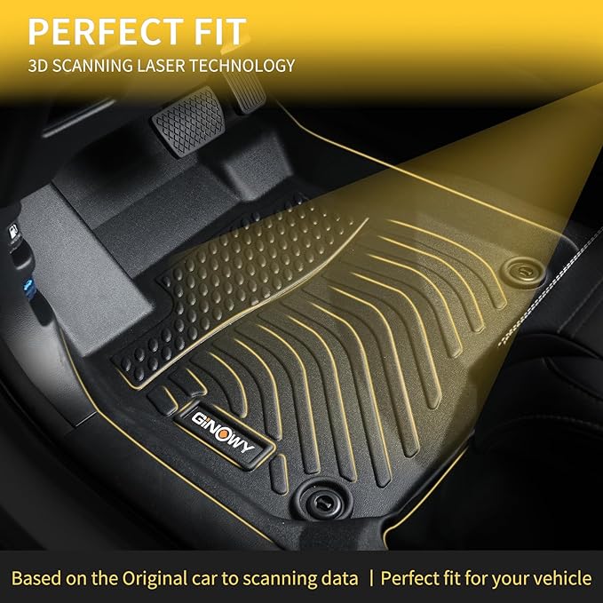 GINOWY-Floor Mats for Ford Expedition MAX 2025 2024 2023 2022 2021 Bench Seat 8 - Image 2