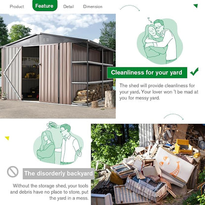AECOJOY 10x8 Metal Storage Shed - Image 6