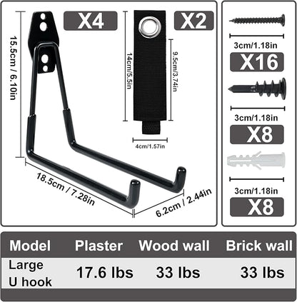 QUELIEN Large Garage Hooks, Heavy-Duty 7.5 in Cord Organizer - Image 2