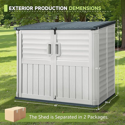 Devoko Resin Outdoor Storage Shed, 34 Cu Ft Outdoor Storage Cabinet Without - Image 6
