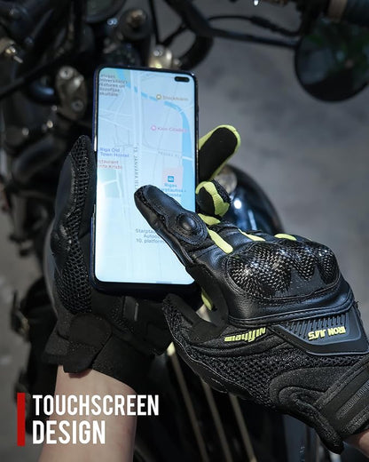 Motorcycle Gloves Touch Screen for Men Women Padding Hard Knuckle Cycling - Image 3