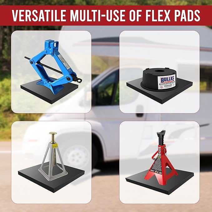 RV Leveling Jack Flex Pads 12" Heavy-Duty Rubber Jack Pads, Non-Slip & - Image 5