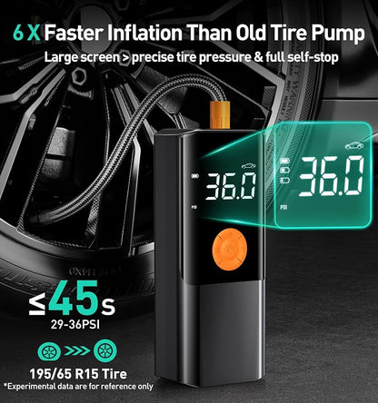 Tire Inflator Portable Air Compressor, 150PSI＆20000mAh Battery Air Pump - Image 2