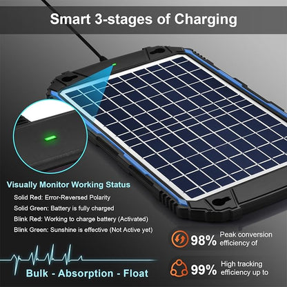 SUNER POWER Waterproof 10W 12V Solar Battery Charger & Maintainer Pro, Built-in - Image 3