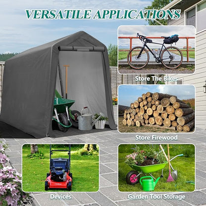 6' x 7' Outdoor Storage Shelter Shed- Heavy Duty Storage Tent - Image 7