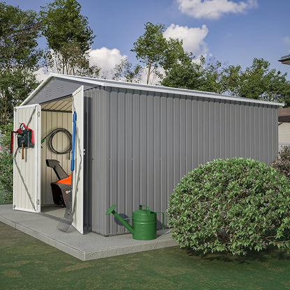 10x10 FT Outdoor Storage Shed, Large Metal Tool Sheds - Image 2