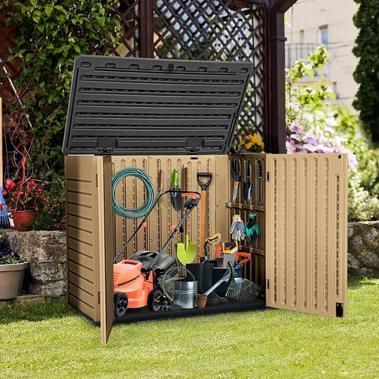 YITAHOME Outdoor Resin Storage Sheds, 39 in Height Lockable Waterproof by YITAHOME