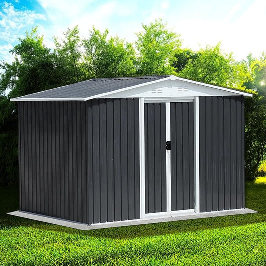 8x6 FT Outdoor Metal Storage Shed by Unknown