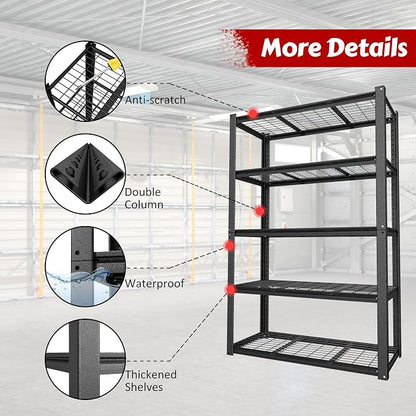 MUPATER 48" W x 20" D x 72" H Metal Storage Shelves, Garage Shelving Unit - Image 8
