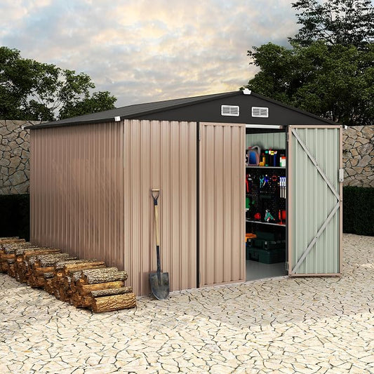 8x10 FT Metal Storage Sheds Outdoor by RELJOFUM