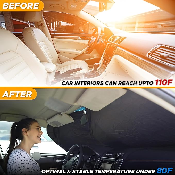 EcoNour Foldable Sunshade for Car Windshield | Dashboard Shield for Your - Image 6