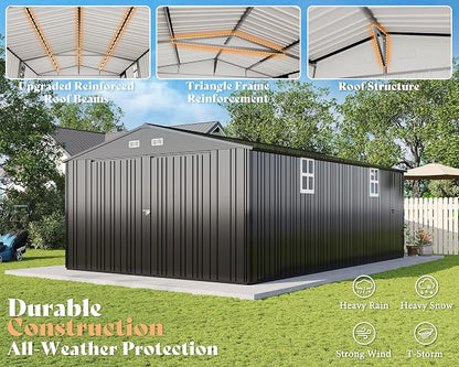 AMERLIFE 13.2x21x8.4 FT Outdoor Metal Garage Shed, Extra Large Storage Shed - Image 6