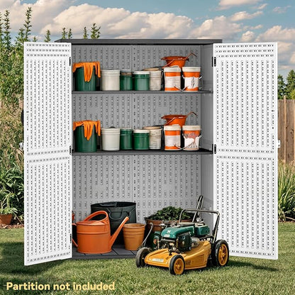 DWVO 59 Cu. Ft. Vertical Storage Shed, Weatherproof Outdoor Tall Cabinet - Image 2