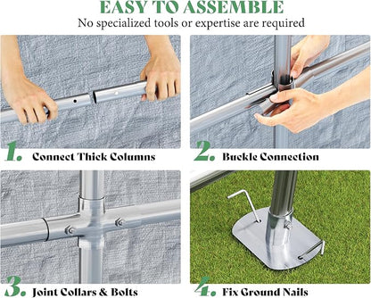 AMERLIFE 8x10x8 FT Heavy Duty Portable Shed Storage Shelter, Outdoor Storage - Image 6
