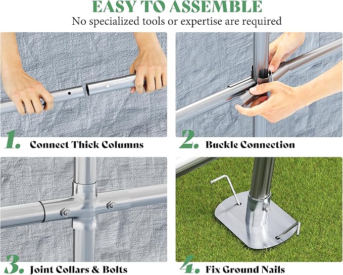 AMERLIFE 6x8x6.6 FT Heavy Duty Portable Shed Storage Shelter, Outdoor Storage - Image 6