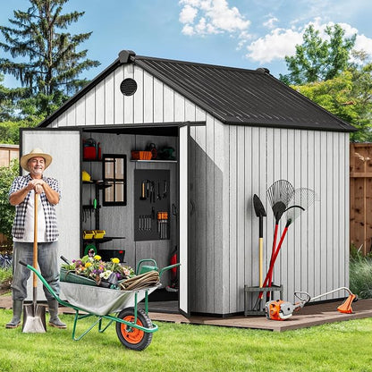 YITAHOME Large Resin Shed with Floor, Windows & Vents, 7.3 x 7.3 ft - Image 2