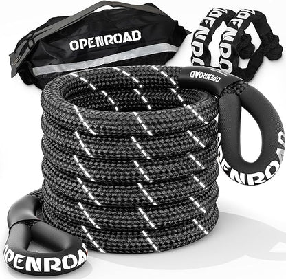 OPENROAD Kinetic Recovery Tow Rope, 36000 Lbs Extreme Duty 35% Elasticity by OPENROAD
