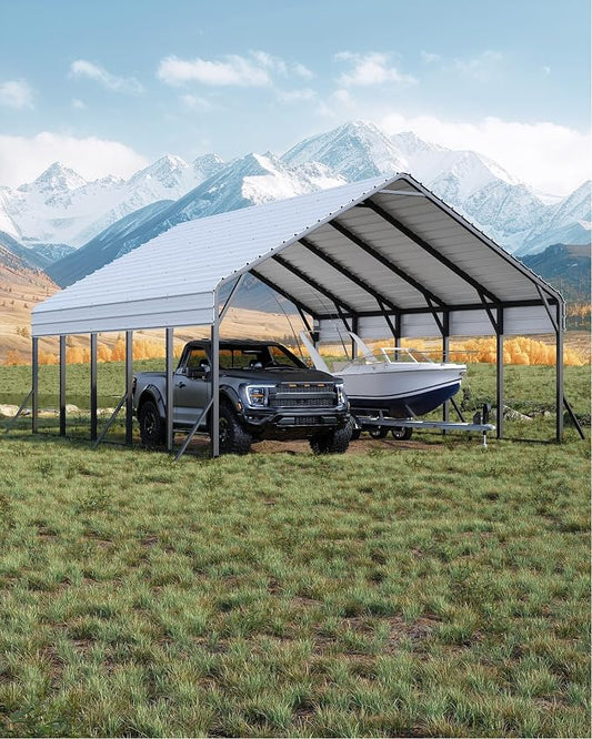 20'x25'x13' Metal Carport for 2 Cars, Heavy Duty Car Ports for Heavy Snow by GarveeLife