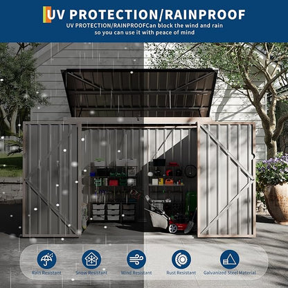 3x6 FT Garbage Bin Shed Stores, Outdoor Trash Can Storage 2 Binsgarbage Bin - Image 4