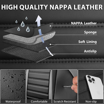 CAR PASS Nappa Leather Car Seat Covers Front Seats, Luxury Seat Protector - Image 4