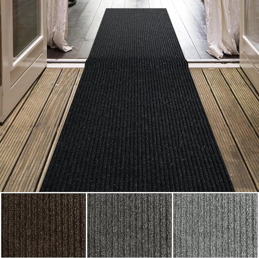 iCustomRug Spartan Weather Warrior Indoor/Outdoor Utility Ribbed Carpet Runner by iCustomRug