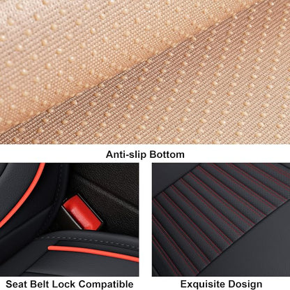 LINGVIDO Leather Car Seat Covers, Breathable and Waterproof Faux Leather - Image 5