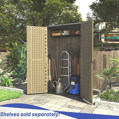 ADDOK Outdoor Storage Sheds Waterproof, Resin Outdoor Storage Cabinet Lockable - Image 8