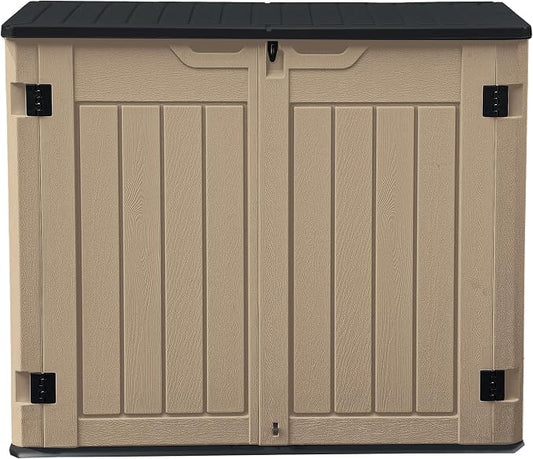 DWVO 35 Cuft Outdoor Horizontal Storage, Waterproof Resin Storage Shed by DWVO