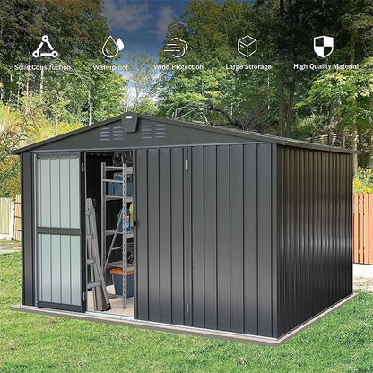 IKERY Galvanized Steel Storage Shed - Image 4