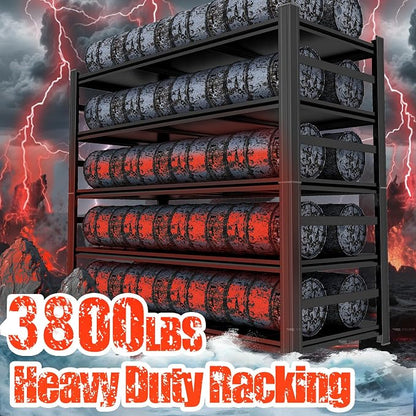 48" W Garage Shelving 3800Lbs Storage Shelves Heavy Duty 5 Tier Adjustable - Image 4