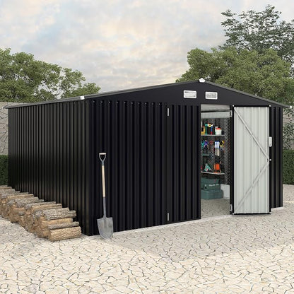 8x10x6.4 FT Outdoor Storage Sheds, Metal Garden Tool Shed - Image 8
