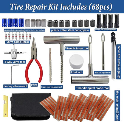 Tire Repair Kit, Universal Tire Repair Tools Flat Tire Puncture Repair - Image 2