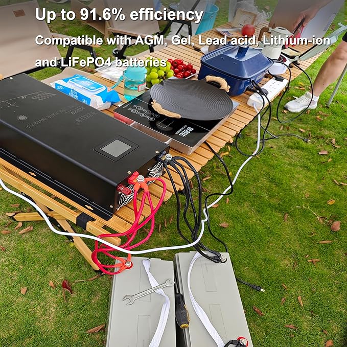 WZRELB 7000W Pure Sine Wave Inverter, 24V DC to 120V 240V AC, 4 AC Outlets - Image 5