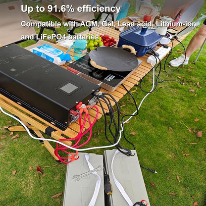 WZRELB 6000W Split Phase Pure Sine Wave Inverter, 48V DC to 120V/240V AC - Image 5
