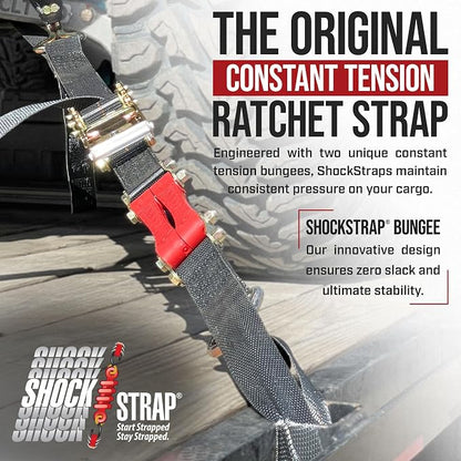 Ratchet Strap, 9’ x 2” Shock Absorbing Heavy Duty Tie downs - Image 5