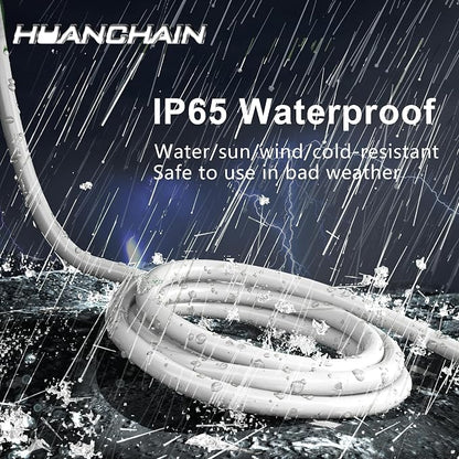 HUANCHAIN Indoor Outdoor White Extension Cord 8 ft Waterproof, 16/3 Gauge - Image 2