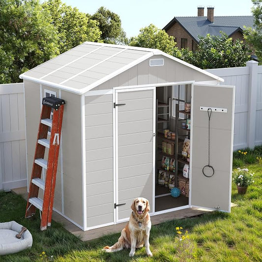 UDPATIO Resin Storage Shed 8 x 6 FT, Outdoor Garden Sheds by UDPATIO