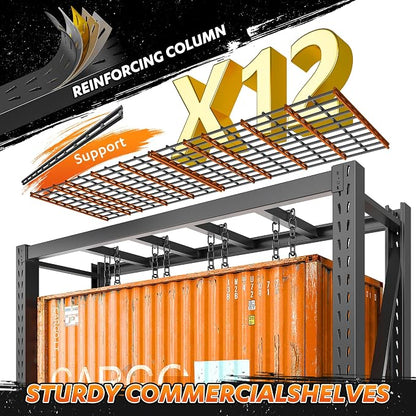 Bepatio 77" W Storage Shelves Heavy Duty Garage Shelving 8000LBS 4 Tier Metal - Image 6