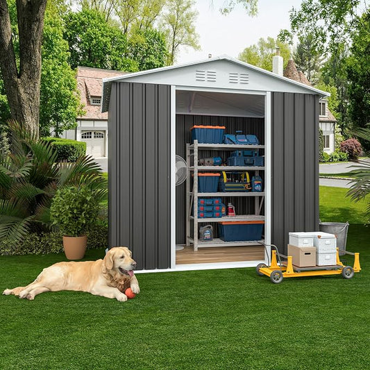 6x4 FT Outdoor Storage Shed, Metal Garden Shed by BNSPLY