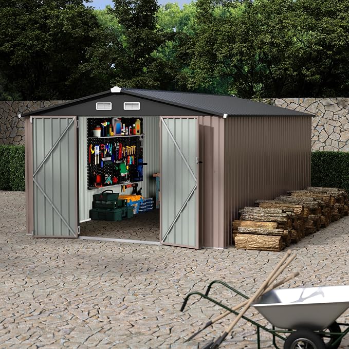 10x14 FT Metal Storage Sheds Outdoor, Metal Yard Sheds Garden Shed Kit - Image 8