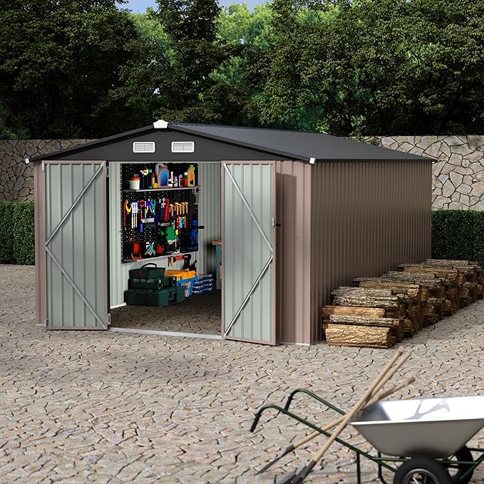 10x14 FT Metal Storage Sheds Outdoor, Metal ToolShed by RELJOFUM