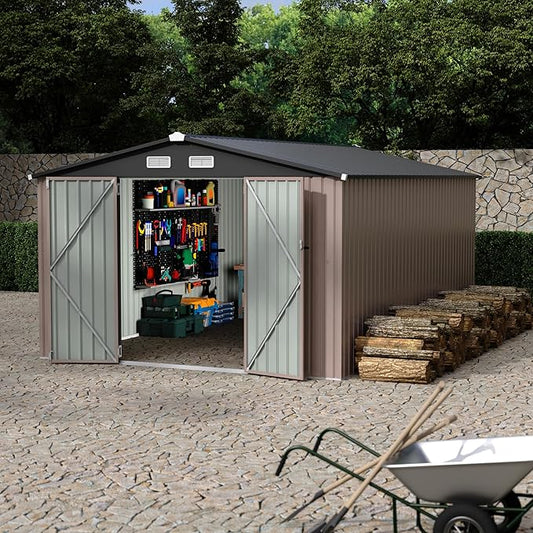 10x14 FT Metal Storage Sheds Outdoor, Metal ToolShed by RELJOFUM