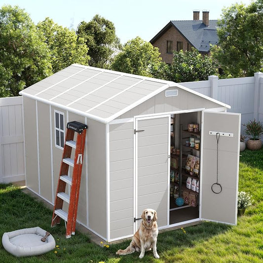 UDPATIO Outdoor Storage Shed 8 x 10 FT, Resin Garden Sheds by UDPATIO