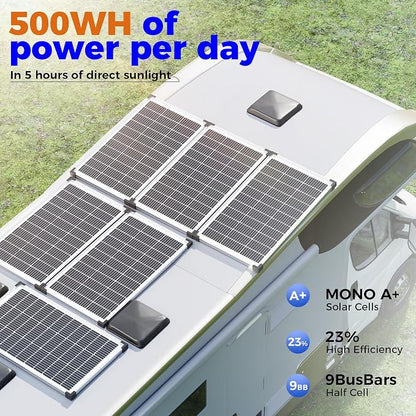 200W 12V Solar Panels, High Efficiency 9BB Cell Monocrystalline Solar Panel - Image 2