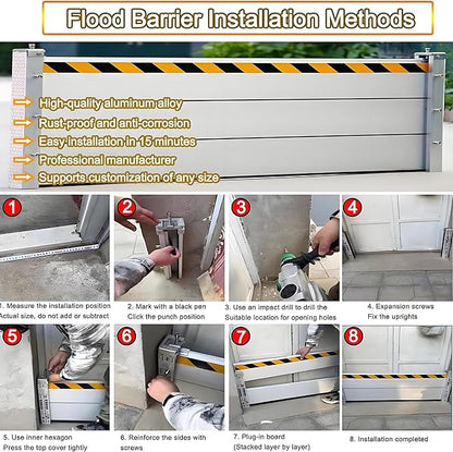 Flood Barriers for Home Exterior, Aluminum Alloy Outdoor Garage Doors Water - Image 7