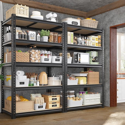 Set of 2 Storage Shelves, 27.7"W Metal Shelving 2010LBS Garage Shelving Heavy - Image 4