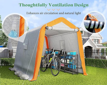 AMERLIFE 6x8x6.6 FT Heavy Duty Portable Shed Storage Shelter, Outdoor Storage - Image 4